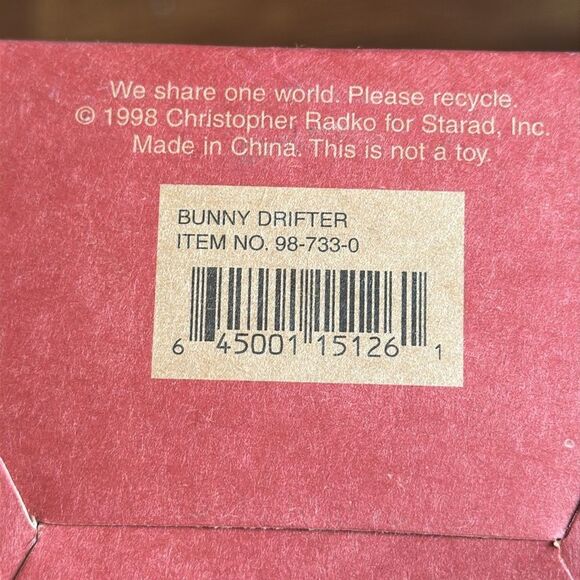 Vintage 1998 New in box Christopher Radko Woodland Winds Bunny Drifter ornament - Picture 2 of 4